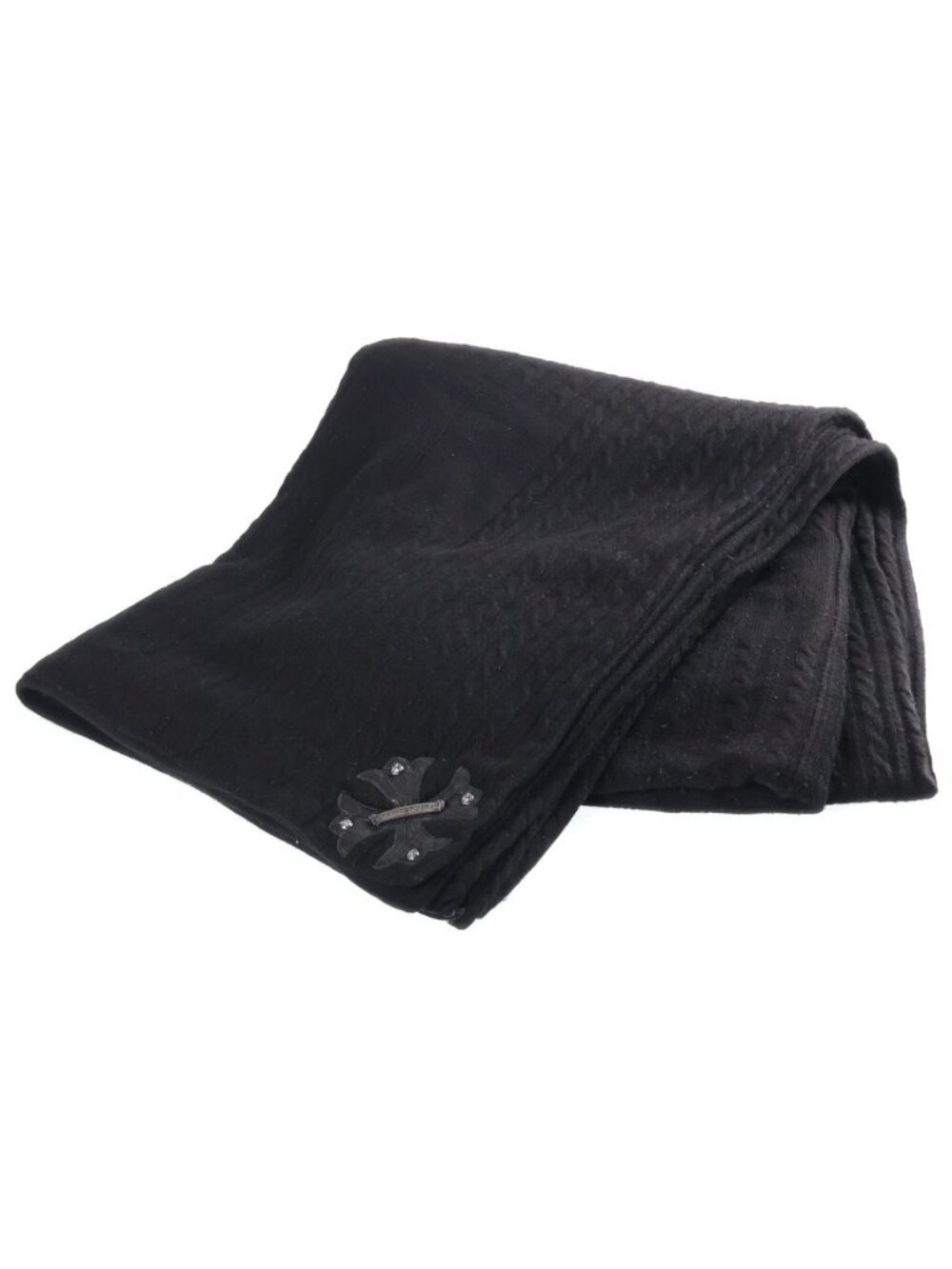 Chrome Hearts Cashmere Blanket CH Plus Leather Patch All Over Print